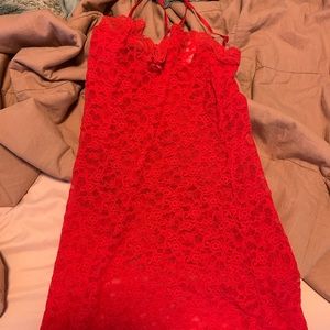Red lace nightgown